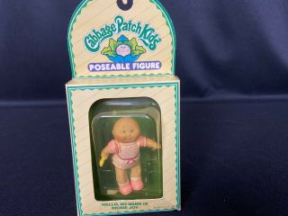 Cabbage Patch Kids Pvc 3 " Posable Figure Baby W/ Pink Outfit 1984 Panosh Place