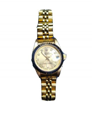 Rolex Ladys Oster Perpetual Date Just 18k Gold