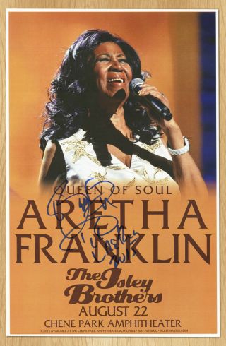 Aretha Franklin Autographed Gig Poster
