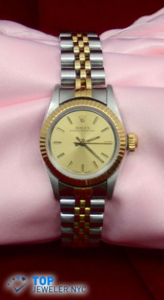 Rolex Oyster Perpetual Two Tone Ladies Watch