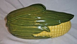 Vintage Shawnee Corn King Pottery Large Covered Casserole Dish 74 Oven - Proof