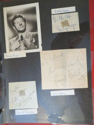 Evelyn Keyes,  Paul Kelly,  Patrick Knowles Fan Scrapbook Cut Signatures 1940 