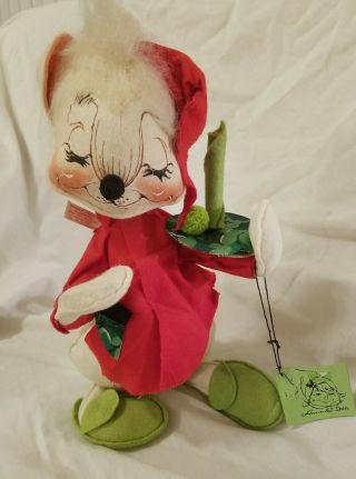 Vintage Annalee 1965 Christmas Mouse 13 " Tall