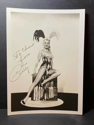 Signed Betty Grable Vintage Photo Autograph Pin - Up Girl Tin Pan Alley D1973 Auto