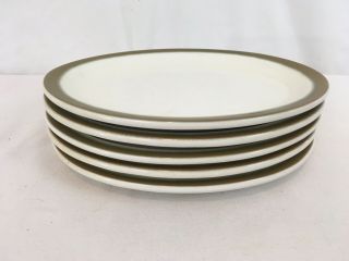Buffalo Vtg Usa Made Restaurant Ware 9 1/2 " Brown Rim Oval Dinner Plates (5)