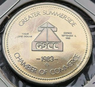 1983 Summerside Prince Edward Island $1 Trade Dollar - Abegweit Dollar 2