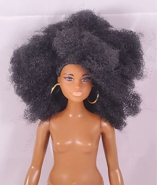Barbie Fashionistas Evolution Curvy African American Aa Doll W/natural Afro Hair