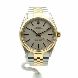 Rolex 1009 Ss/18k Vintage Oyster Perpetual 34mm Gents Wrist Watch - Nr 7950