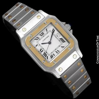 Cartier Mens Santos 2 - Tone Ss Steel And 18k Gold Watch - With