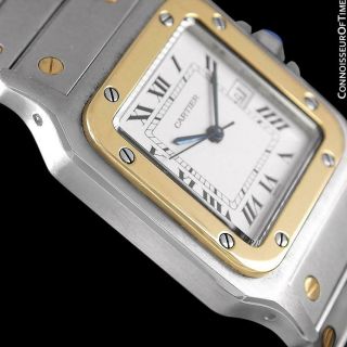 Cartier Mens Santos 2 - Tone SS Steel and 18K Gold Watch - with 5