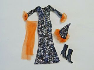 Barbie Doll Halloween Enchantress Witch Clothing Dress Hat Scarf Boots Mattel