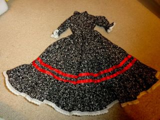 Handmade American Girl Doll Size Dress/ Gown Black & White With Red Ribbon 18 "