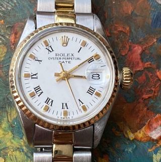 Rolex Date 6517 / 6917 Two - Tone Ladies Vintage Watch 100 Datejust