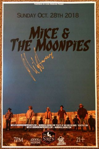 Signed Mike And The Moonpies Gig Poster Concert Autograph Mike Harmier