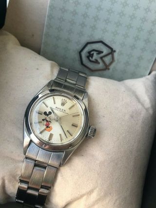 Rolex Ladies Oyster Perpetual No Date Mickey Mouse Nailed Classic With 6618