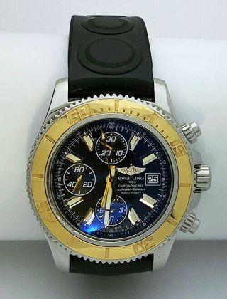 Breitling Superocean C13341 Chrono Ii Date Stainless Steel Gold Rubber Watch