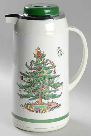 Spode Christmas Tree (green Trim) Plastic Thermos Carafe 1148924