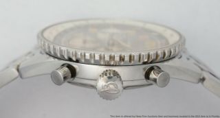 Vintage Breitling Navitimer A30021 Blue Dial Chronograph Mens Wrist Watch w Box 5