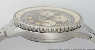 Vintage Breitling Navitimer A30021 Blue Dial Chronograph Mens Wrist Watch w Box 6