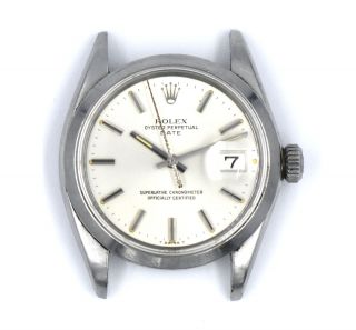 VINTAGE GENTS ROLEX OYSTER PERPETUAL DATE 1500 WRISTWATCH STAINLESS STEEL c1969 6