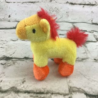 Manhattan Toys Groovy Girls Mini 3” Horse Pony Plush Yellow Orange Stuffed Toy