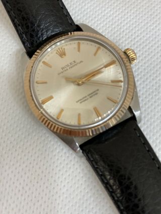 Rolex 18k Rose Gold & Steel Oyster Perpetual Ref.  1005 Automatic,  1964 Vintage