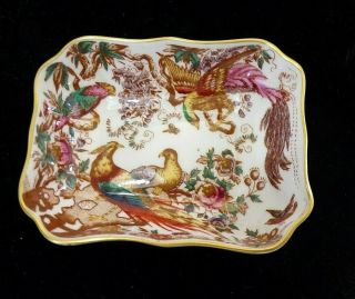 Vintage Royal Crown Derby Bone China Olde Avesbury Xxxvii Trinket Dish Birds