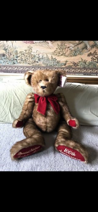 Large 100th Anniversary Teddy Bear Special Edition Plush Animal By Dan Dee 30 "