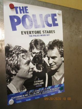 The Police Everyone Stares Promo Poster Signed By Stewart Copeland