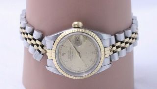Vintage Rolex 18k Stainless Steel Oyster Perpetual Lady 