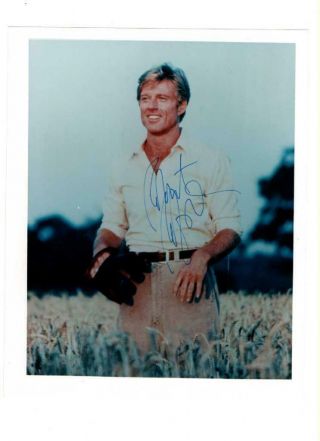 Robert Redford Autographed Movie Still Promo,  8 X 10 Color