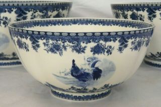 William James Farm Yard Blue Rooster Serving Mixing Bowls Set of 3 - 2