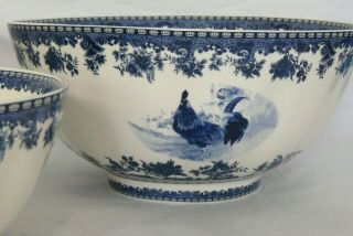 William James Farm Yard Blue Rooster Serving Mixing Bowls Set of 3 - 3