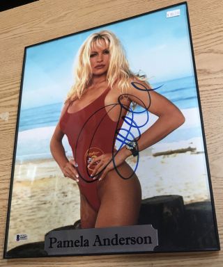 Pamela Anderson Baywatch Framed 11 X 14 Signed Photo Beckett