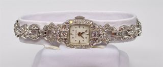 Vintage 1950s $10,  000 Tiffany & Co Diamond Platinum Ladies Watch Wty 24g