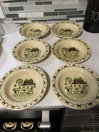 6 Metlox Poppytrail Homestead Provincial Rimmed Soup Cereal Bowl