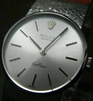 Vintage Rolex Cellini 18k White Gold Case /cal.  1600/ Hand - Winding Woman 