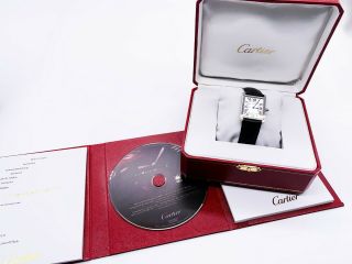 Cartier Tank Solo Large Model Quartz Watch Opaline Dial Black Leather Wsta0028