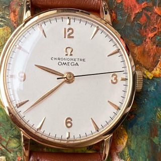 Vintage Omega 18kt Pink Gold 17j Winding 1950 Cal.  30t2 Sc Rg Chronometer Watch