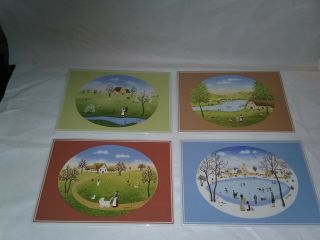 Villeroy And Boch Seasons Porcelain Postcards Set Of 4