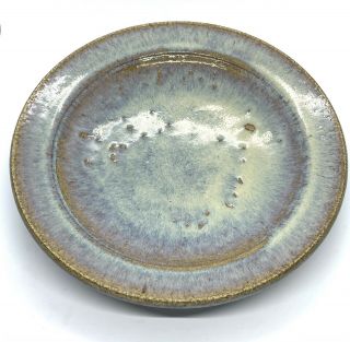 Studio Pottery Opal Blue/ Purple/ Green Platter Bowl Signed By Artist