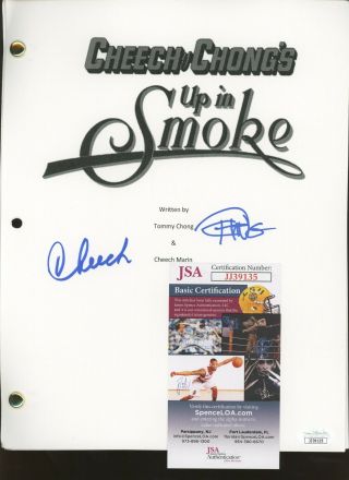 Cheech And Chong Signed " Up In Smoke " Movie Script Jsa