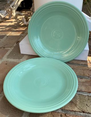 Homer Laughlin Contemporary Fiesta Sea Mist Green 10 1/2 " Dinner Plates Set Of 2