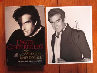 David Copperfield Signed 8 X 10 Black & White W/book " Tales Of The Impossible "