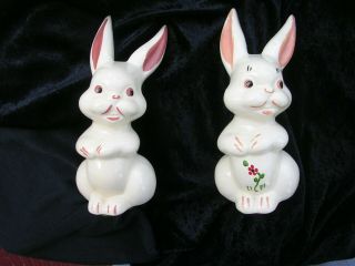 2 - Vintage Hull,  Mccoy Pottery Bunny Rabbit 