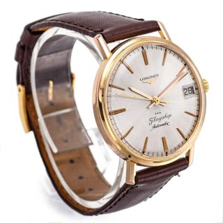 Vintage Longines Flagship 18K Yellow Gold Ref.  3417 Automatic Men ' s Watch 3