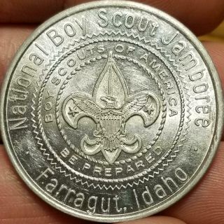 Vtg Bsa Boy Scouts Token Medal Date 1969 Jamboree Farragut,  Idaho Wheat Growers