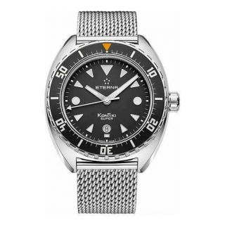 Eterna Kontiki 1273 - 41 - 1718 Automatic 45 Mm Watch W.  R.  200 M Steel Swiss Made