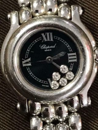Ladies Chopard Floating Diamonds Happy Sport 26mm Swiss Quartz Watch - 8245