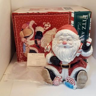 1992 Fitz & Floyd Essentials Ff Candy Christmas Cookie Jar Nos 9 - 3/4 "